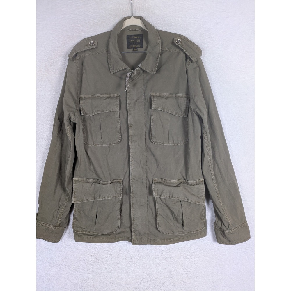 Lucky Brand Field Jacket Men's M Olive Green Military Type